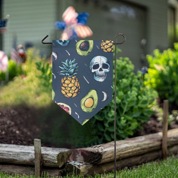 Fruit Skeleton Garden Flag 18" x 12.5" Double Sided Yard Lawn Outdoor Decor Small Yard Flags