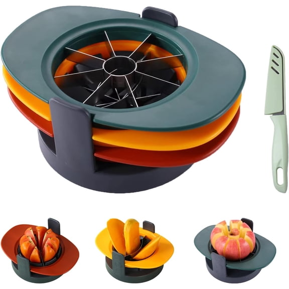 Fruit Slicer, 4 in 1 Mango Core Slicer with Vegetable Peeler and Cleaning Brush, Mango Core Remover, Tomato Wedge, Simple Kitchen Tools