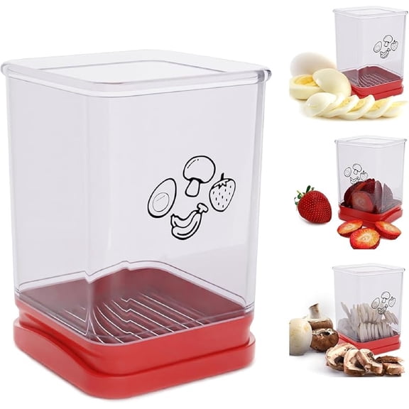 Fruit Slicer Cup, Speed Cutter for Strawberry Banana Grape Egg, Stainless Steel Vegetable Cutting Kitchen Gadget, Kitchen Portable Slicing Tool (1 pcs)