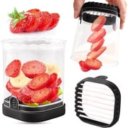 Strawberry Slicer,Fruit Slicer, Detachable Cutter with Push Plate Multi-Functional Kitchen Gadget