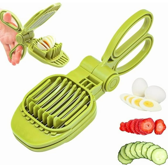 Fruit Slicer, Handheld Egg Slicer for Hard Boiled Eggs, Strawberry Cutter, Banana Kiwi Slicer, Kitchen Gadget, Safe & Effortless Slicing for Soft Fruit, Vegetables & Soft Foods