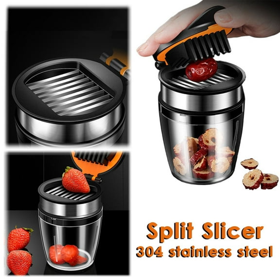 Fruit Slicer Pitting Tool, 304 Stainless Steel, Multi-use Kitchen Gadget for Strawberries Dates Kiwi, Easy Clean Design, Uniform Cuts, Space-saving Utility, Topliu
