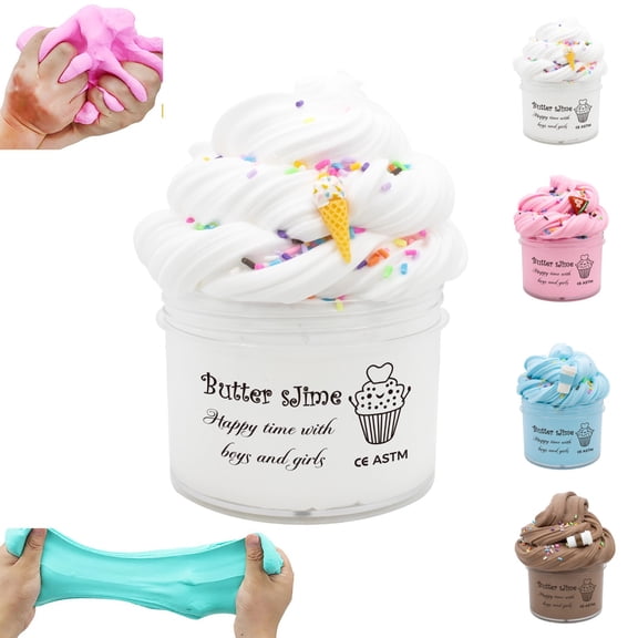 Fruit Slime Educational Stress Relief Toy Mini Butter Slime For Girls Boys, Scented Fruit Slime Party Favors, Soft And Non-Sticky, Stress Relief Putty Toys For Kids,Educational Slime 50G