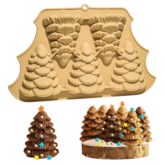 Fruit Snack Molds Silicone Christmas Tree Cake Pan 3D Silicone Christmas Baking Molds For Holiday Parties