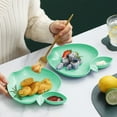 thumbnail image 1 of Wheast Straw Apple Plates, Creative Living Room Snack Plates, Multi-Use Tableware with Vinegar Dish, Space-Saving Stackable Design, 1 of 8