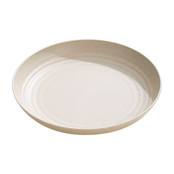 Fruit Snack Serving Platter, Wuztai Eco-Friendly Non-Slip Plastic Dessert Tray, Decorative Snack Garbage Plate for Tabletop Cake Jewelry Storage with Easy-Clean Wipe Surface, Beige