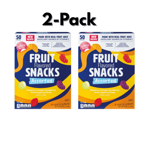 Fruit Snacks Assorted Fruit Flavored 2-Pack 40 oz