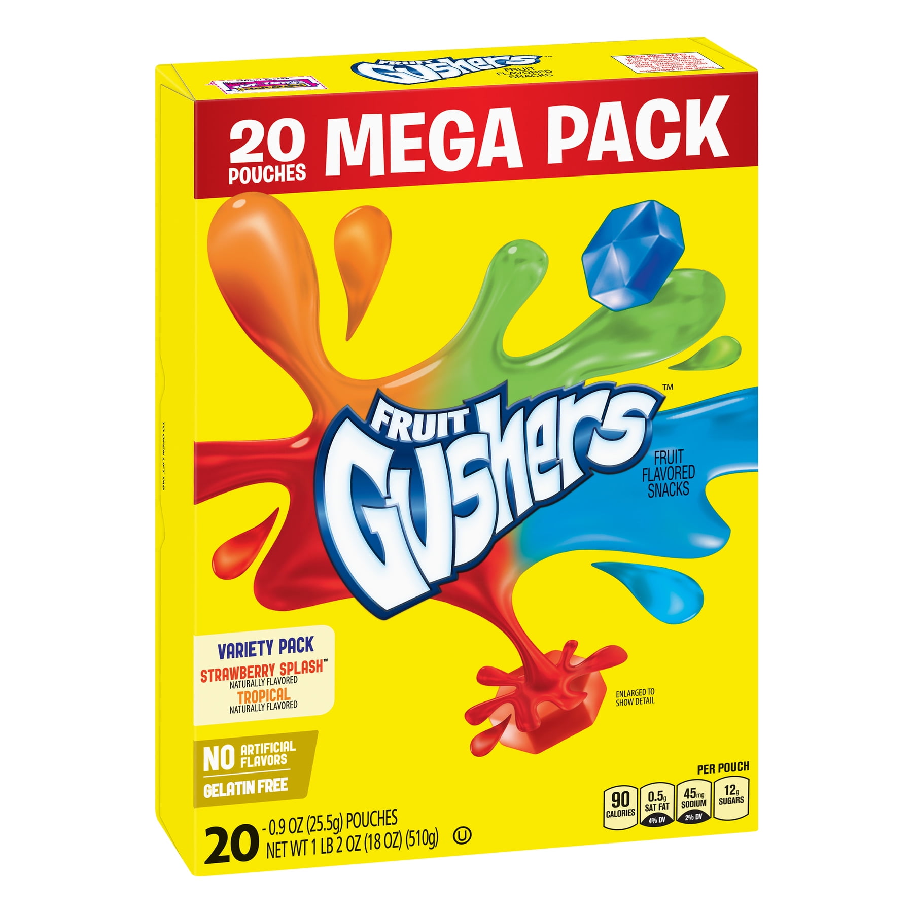 Fruit Snacks Gushers Mega Pack Variety Pack 20 Pouches 0.9 oz Each