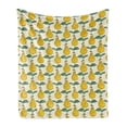 thumbnail image 1 of Fruit Soft Flannel Fleece Throw Blanket, Expressionist Style Pear Pattern Hand Painted Pattern, Cozy Plush for Indoor and Outdoor Use, 50" x 70", Earth Yellow Eggshell, by Ambesonne, 1 of 5