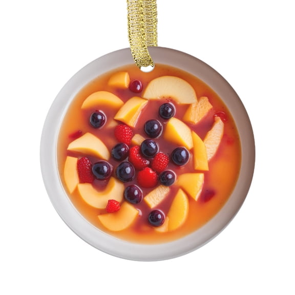 Fruit Soup Compote Food Lovers Foodie Novelty Holiday Christmas Ornament Xmas Tree Gift (Flat Design Printed on Ceramic, NOT 3D)