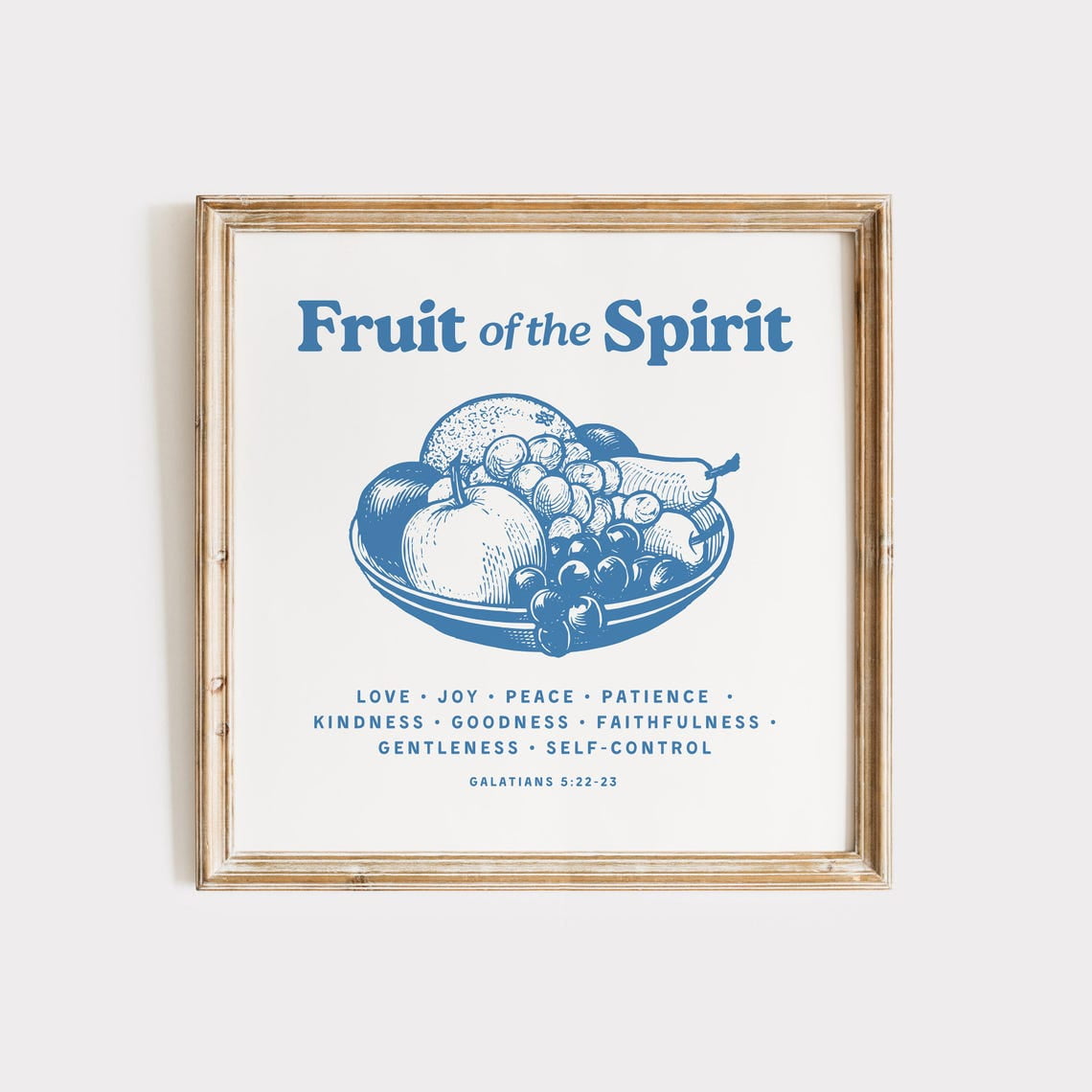 Fruit Of The Spirit, Christian Wall Art, Bible Verse Poster, Square Art ...