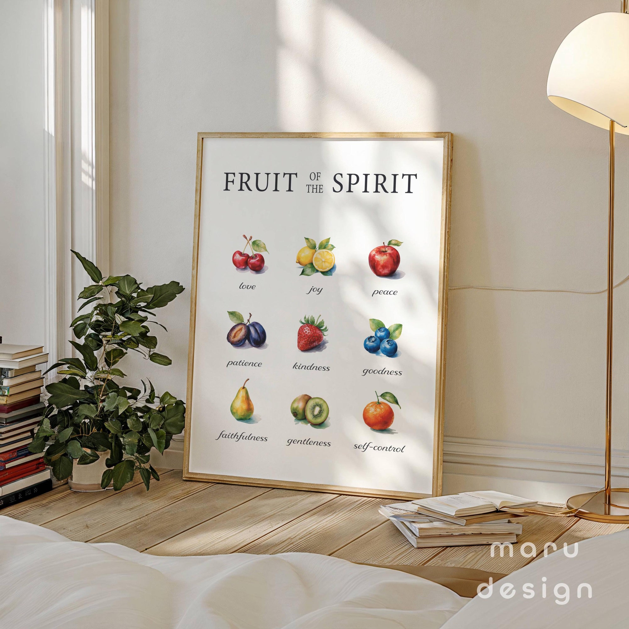 Fruit Of The Spirit Wall Art Print Poster, Christian Home Decor ...