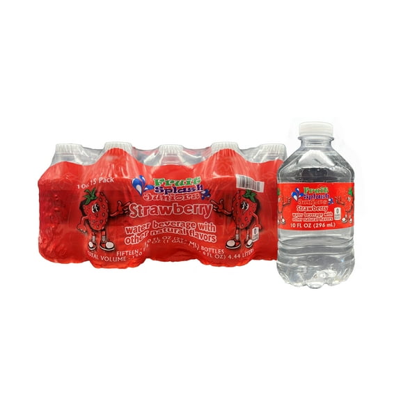 Fruit Splash Juniors, Water Bottles, Strawberry, 10 fl oz, 15 Pack Bottles