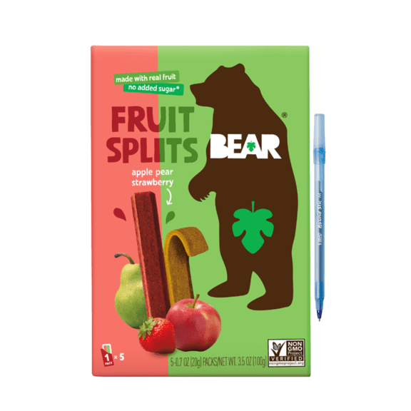Fruit Splits, Apple Pear Strawberry, 5 Count, 3.5 oz