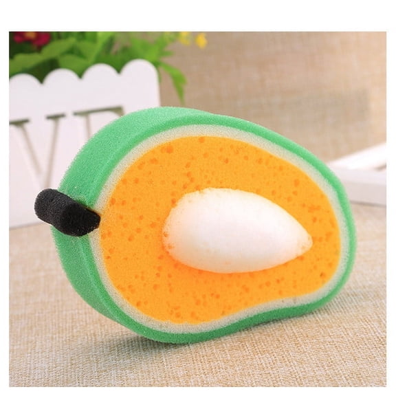 Fruit Sponge Scrubber, Czzoypi Soft Absorbent Kitchen Scouring Pad, Cute Fruit Design Thickened Dish Towel for Sensitive Skin Machine Washable