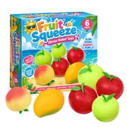 Fruit Squishy Set, Squeeze Fruit 6 Pack, Sensory Fidget Ball Soft Food Squeeze Ball Stress Relief Gift Box