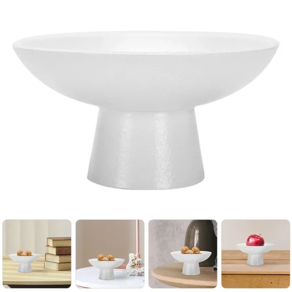 Fruit Stands For Kitchen Counter Tray Ceramic Footed Bowl Platter Bowls White
