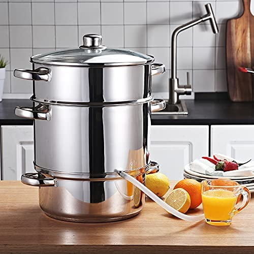 Fruit Steam Juicer Stainless Steel Steamer, Vegetables Steamer Pot 11 Quart Multi-pots Kitchen Cookware Steam Juicer for Juice, Jelly, Jams, Pasta$$Home Decor, Kitchen, & Other