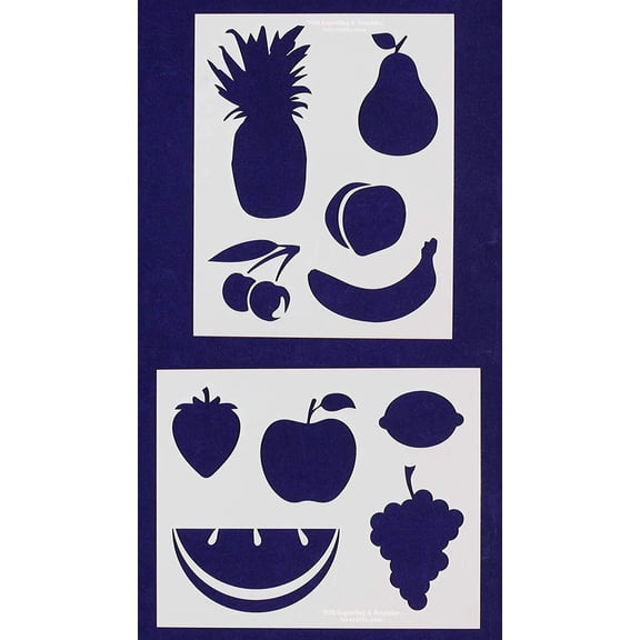 Fruit Stencils -2 pc set-Mylar 14mil - Painting /Crafts/ Templates
