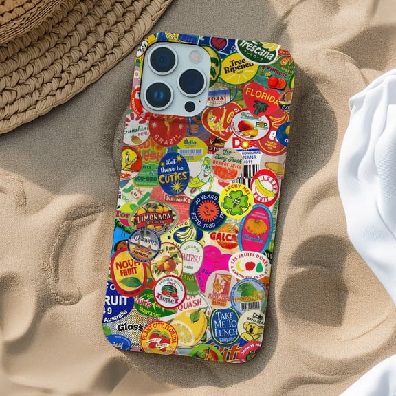 Fruit Sticker Collage H1992 Slim Protective Case for iPhone 17 16 15 14 13 12 11 Pro Max