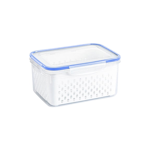 Fruit Storage Container for Fridge, Multi-Functional Sealed and Drainable Kitchen Storage Containers with Lids,Berry Airtight Produce Storage Containers to Keep Fruit and Vegetables Fresh