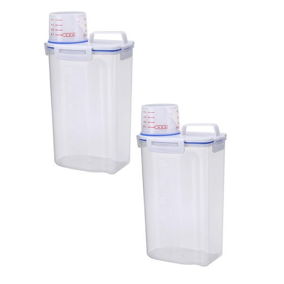 Fruit Storage Containers For Fridge Rice Containers Airtight Large Capacity Plastic Clear Measuring Cup Rice Storage For Kitchen 1.5l/3l