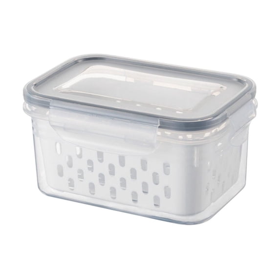 Fruit Storage Containers for Fridge with Removable Colanders, 3 in 1 Produce Storage Containers with Lids, Salad Berry Lettuce Vegetables Meat Fresh Keeper