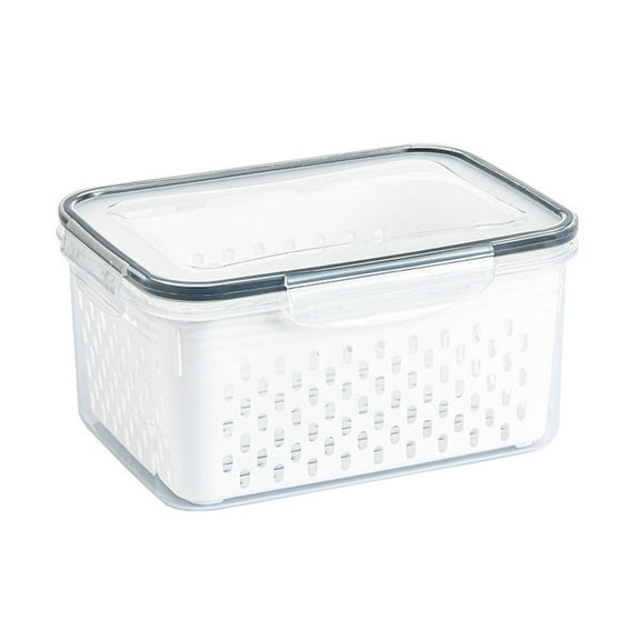 Fruit Storage Containers for Fridge with Removable Colanders, 3 in 1 Produce Storage Containers with Lids, Salad Berry Lettuce Vegetables Meat Fresh Keeper