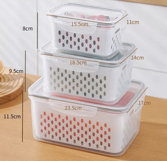 Fruit Storage Containers for Fridge Produce Containers with Removable ...