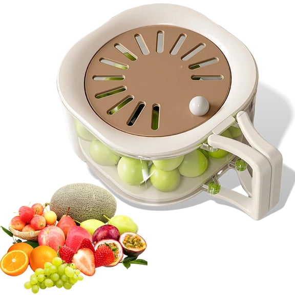 Fruit Storage Containers for Fridge with Colander, 2-in-1 Fruit Washing Bowl with Handle, Stackable Produce Saver for Kitchen Counter