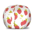 thumbnail image 1 of Fruit Storage Toy Bag Chair, Freshness Strawberry Forms Summer Juicy Organic Yummy Season, Stuffed Animal Organizer Washable Bag, Small Size, Yellow Green Coral White, by Ambesonne, 1 of 3