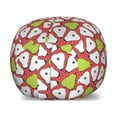 thumbnail image 1 of Fruit Storage Toy Bag Chair, Sliced Pears Pattern with Funky Polka Dots, Stuffed Animal Organizer Washable Bag, Small Size, Dark Coral Apple Green, by Ambesonne, 1 of 3