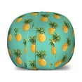 thumbnail image 1 of Fruit Storage Toy Bag Chair, Tropical Pineapples and Leaves Exotic Hawaiian Cuisine Vintage Design, Stuffed Animal Organizer Washable Bag, Large Size, Turquoise Yellow, by Ambesonne, 1 of 3