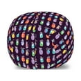 thumbnail image 1 of Fruit Storage Toy Bag Chair, Watercolor Style Hand Drawn Like Depiction of Modern Design Pineapples, Stuffed Animal Organizer Washable Bag, Large Size, Dark Purple Multicolor, by Ambesonne, 1 of 3