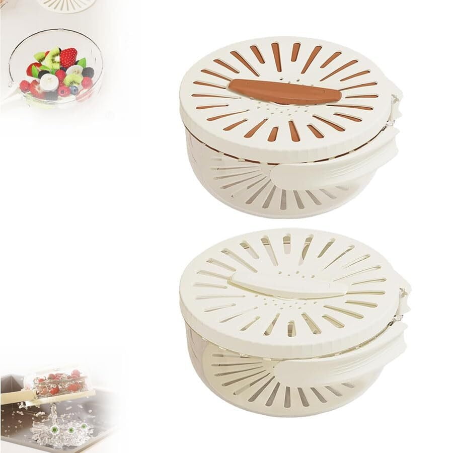 Fruit Strainer Container with Lid, Multifunctional Fruit and Vegetable ...