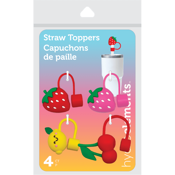 Fruit Straw Toppers 4 Count