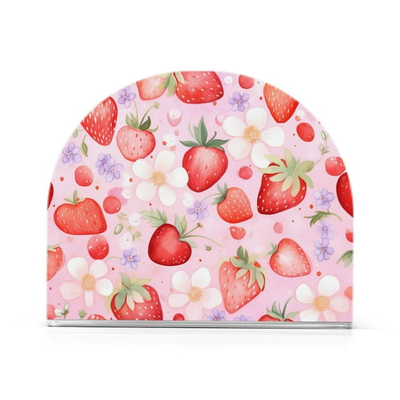 Fruit Strawberry Floral Acrylic Napkin Holder Clear Paper Tissue Dispenser Kitchen Dining Room Bathroom Party Hotel
