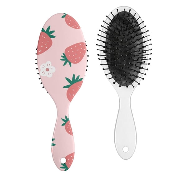 Fruit Strawberry Hair Brush, Cute Red Berry Pattern Detangling Paddle Brush, Fresh Summer Design