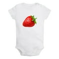 thumbnail image 1 of Fruit Strawberry Image Print Rompers For Babies, Newborn Baby Unisex Bodysuits, Infant Jumpsuits, Toddler 0-24 Months Kids One-Piece Oufits (White, 6-12 Months), 1 of 4