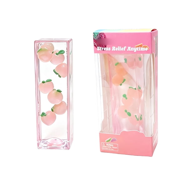 Long Strip Squishy Toy Peach Slow Rising Clear Gel Tube Stress Relief Fidget for Desk Office Sensory Play Decor