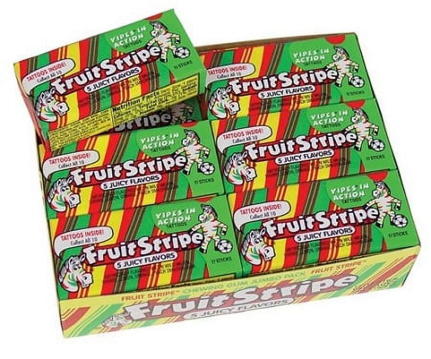 Farleys & Sathers Candy Fruit Stripe Chewing Gum, 12 ea