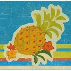 Fruit & Stripes Flower Pineapple Summer Luau Theme Party Paper Beverage Napkins
