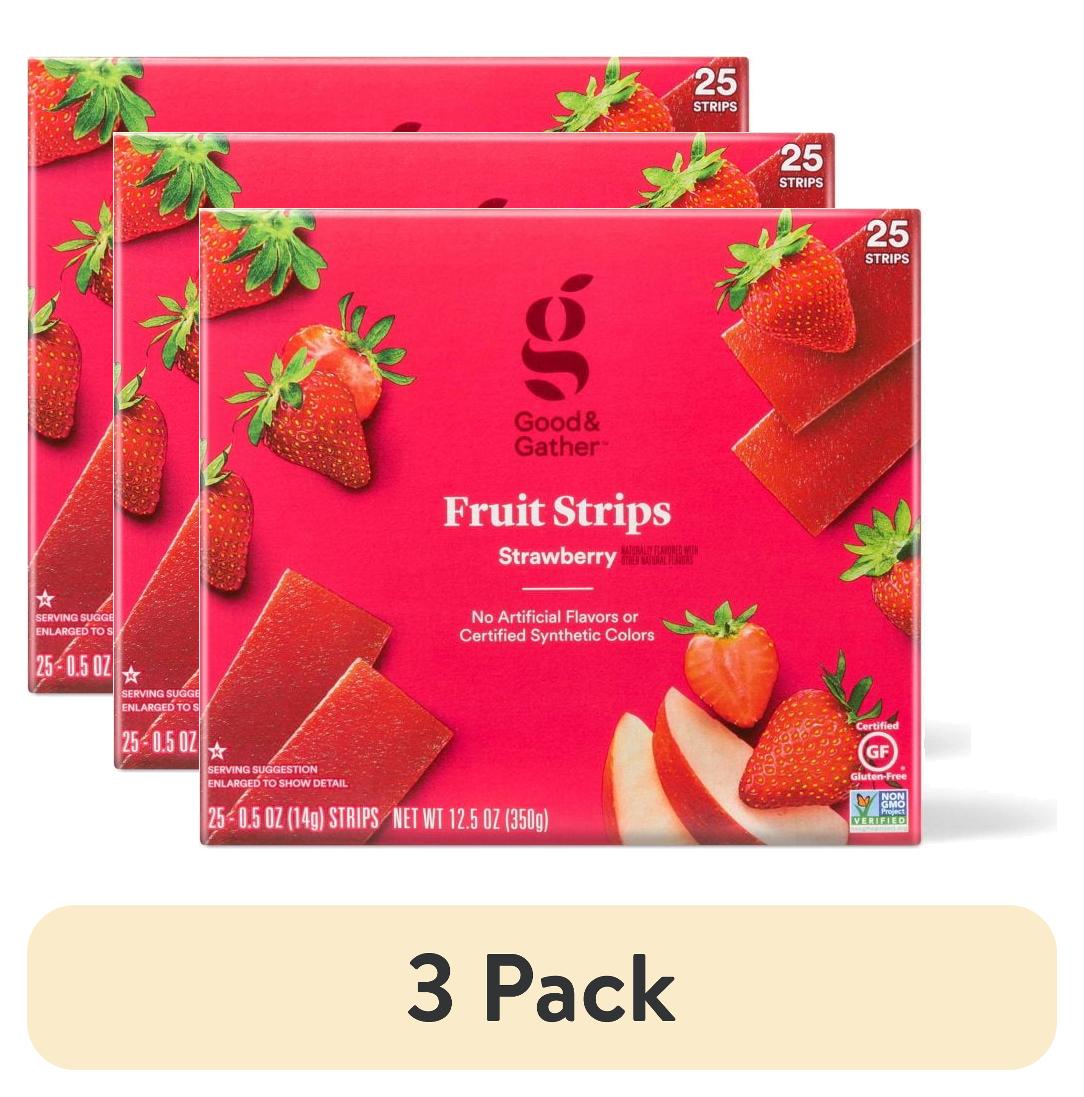 (3 pack) Fruit Strips Fruit Leathers Healthy Snack Made with Real Fruit