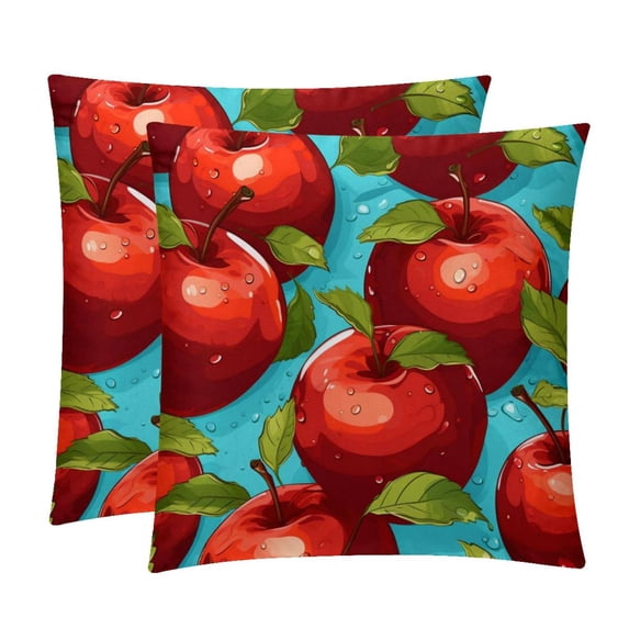 Fruit Sumptuous Velvet Throw Pillow Covers Set of 2, Decorative Bed Pillow Cases with Unique Patterns for Home Decor, Sizes 16x16, 18x18, 20x20 Inches
