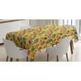 thumbnail image 1 of Fruit Tablecloth, Various Tropical Fruits Kiwi Mango Papaya Coconut Sweet Juicy Tropical Summer Food, Rectangular Table Cover for Dining Room Kitchen, 52 X 70 Inches, Multicolor, by Ambesonne, 1 of 2