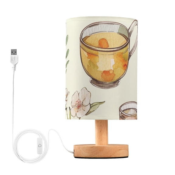 Fruit Tea Flowers Leaves Cartoon Table Lamp with USB Port LED Warm Light Lamp Night Light Home Decor