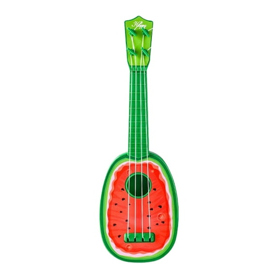 Fruit Theme Ukulele Toy with 4 Strings Design Enhancing Fine Motor Skill Preschool Music Instrument Learning Toy