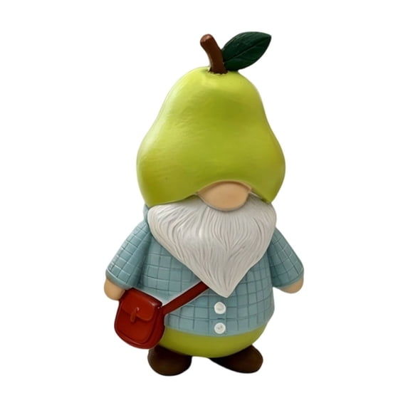 Fruit‑Themed Gnome Resin Figurine Dwarf Statue Whimsical Farmhouse Decor Ornament For Table Display