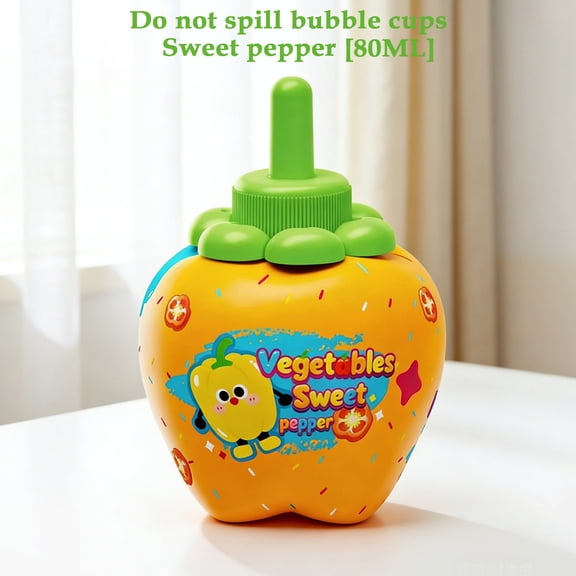 Fruit Themed Spill Proof Bubble Blower Toy 80ml, Inverted No Leak Bubble Bottle with Wand for Toddlers Kids Outdoor Summer Party Favor