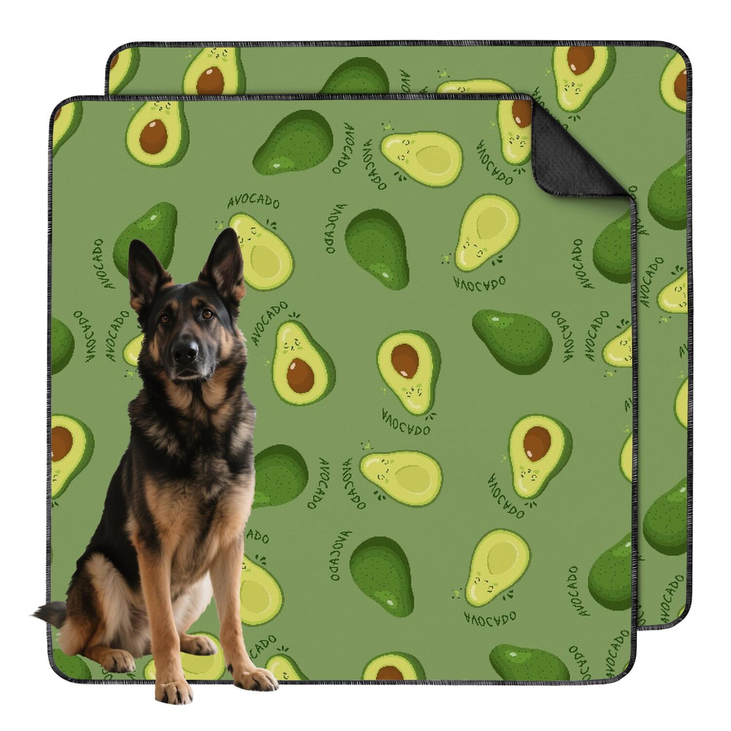Fruit Themed Washable Dog Pee Pads, Reusable Absorbent Training Pad with Stay-in-Place Back for Tiles (Fruit patterns, 48"x48")